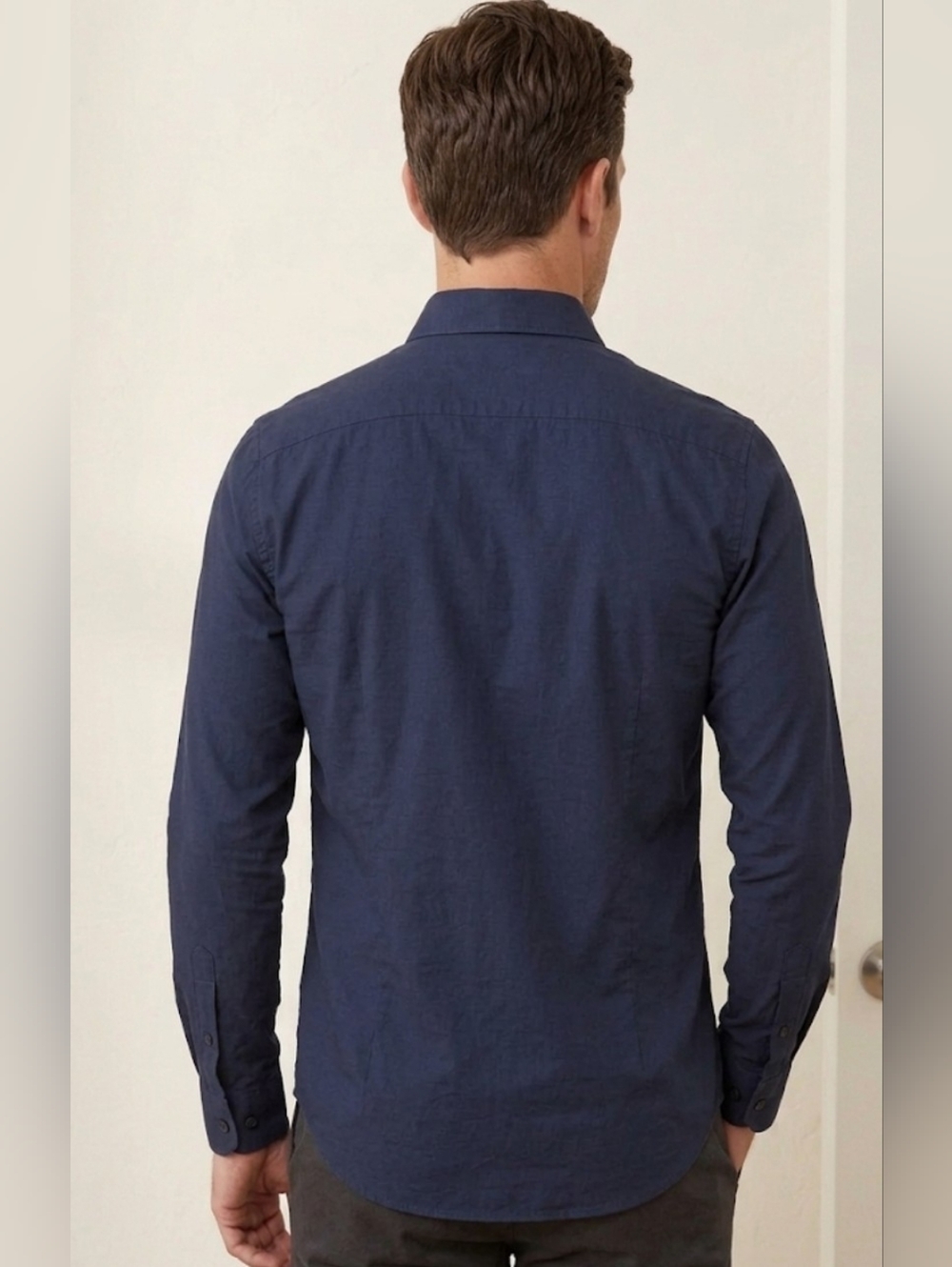 UNTUCKit Gironde Navy Blue Performance Shirt - Slim Fit Large - Picture 6 of 13